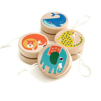 REX London Yoyo, houten jojo&#039;s met dierenprint bij Greenpicnic