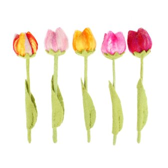 GreenPicnic - Vilten tulpen in diverse kleuren van Sjaal met Verhaal
