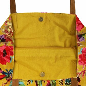 Binnenkant Paradise large shopper Ocre van Imbarro bij Greenpicnic