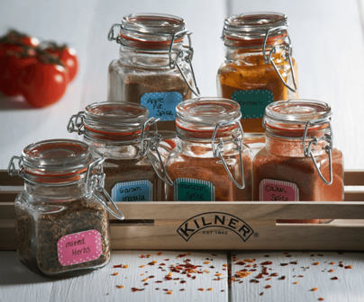 Kilner kruidenpotjes met houten kistje - Webshop GreenPicnic