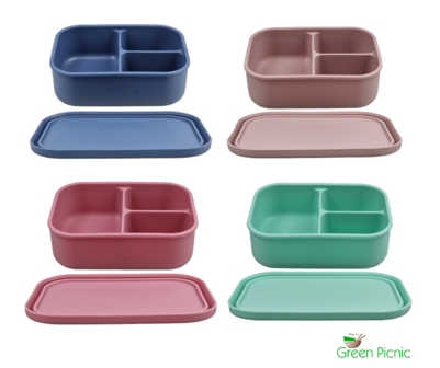 Silicone Bento Box, onbreekbare lunchbox diverse kleuren Greenpicnic
