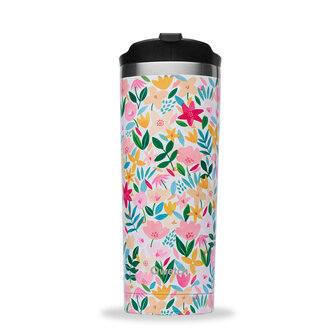 Qwetch Travel Mug Flora Rose, RVS Thermosbeker Greenpicnic