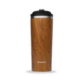 Qwetch Travel Mug Wood, RVS Thermosbeker Greenpicnic