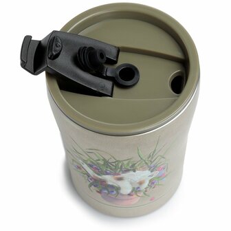 Coffee to go beker met lekbestendig deksel en katten print - GreenPicnic