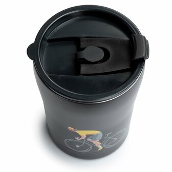 Coffee to go beker met lekbestendig deksel en fietsprint - GreenPicnic
