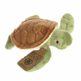 Mini Eco Nation dierenknuffel van gerecycled plastic schildpad