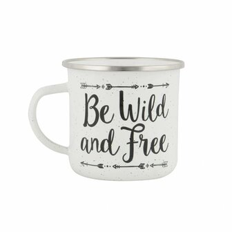 GreenPicnic - Be Wild and Free enamel mug van Sass and Belle