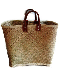 Fairtrade gevlochten mandtas naturel large Greenpicnic