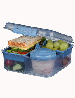 Sistema Ocean Bound Plastic To Go Lunchbox Bento Cube Blue bij Greenpicnic