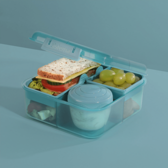 Sistema Ocean Bound Plastic To Go Lunchbox Bento Cube Teal