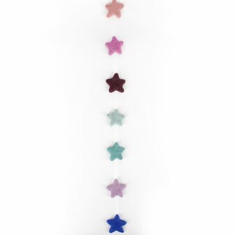 Sjaal met Verhaal vilten slinger van parelmoet gekleurde sterren