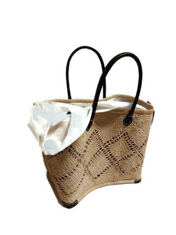 Natuurlijke fairtrade shopper met afsluithoes, Greenpicnic