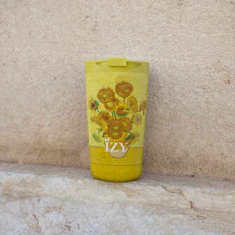 IZY Bottles koffie to go beker met Zonnebloem print van Vincent van Gogh