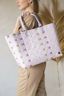 Handed By Summer Dots Soft Lilac shopper van gerecycled plastic - GreenPicnic