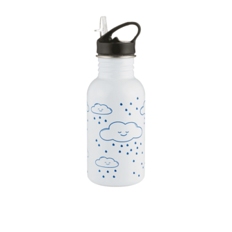 Typhoon pure RVS drinkfles met cloud print