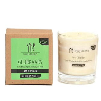 Geurkaars Hop en Kruiden van Yours Naturally