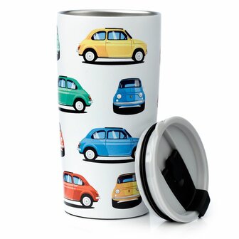 Eco Giftshop GreenPicnic - Retro Fiat 500 thermos reisbeker voor dranken en voedsel