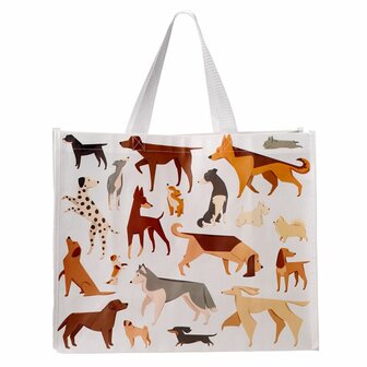 Duurzame tas met opdruk verschillende honden