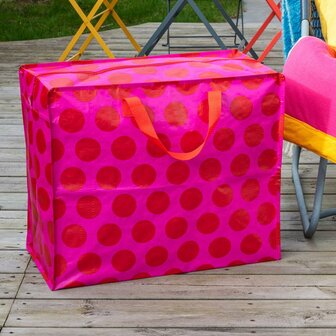 Jumbo Bag: XL shopping bag met stippen print