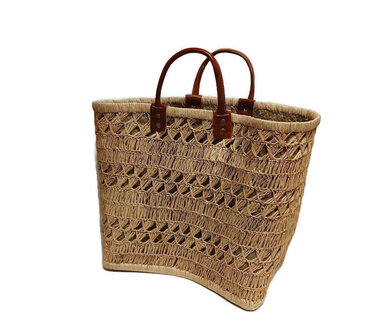 Gone Arty fairtrade mandtas met raffia Large bij Greenpicnic