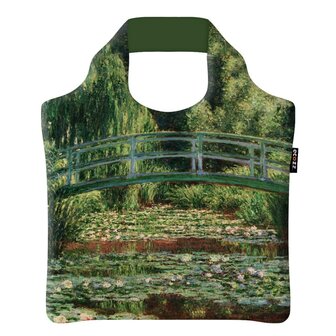 Ecozz Claude Monet Water Lilies Japanese Bridge, opvouwbare tas met rits