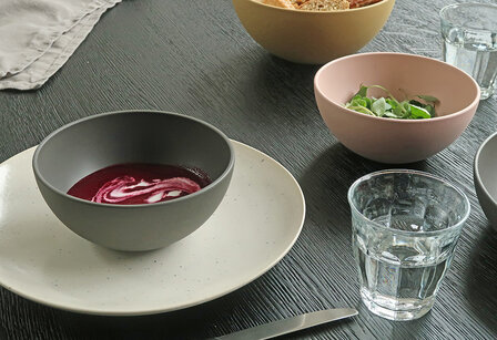 Schaaltje van bioplastic, geschikt voor ontbijt, snacks en bijvoorbeeld soepen