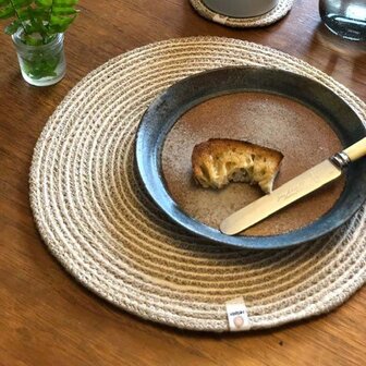Jute placemat, Respiin spiral tableamat Natural White