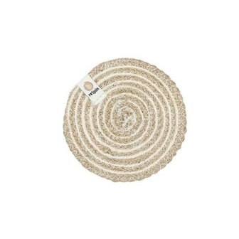 ReSpiin Jute Coaster Natural White- verkooppunt GreenPicnic