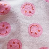 Detail Chicmic shopper met roze smiley print bij Greenpicnic