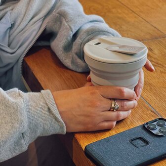 Hunu Collapsible Silicone Cup 355ml Warm Grey