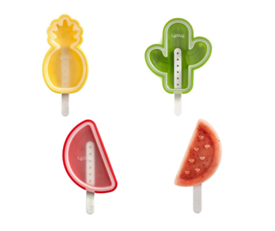 Lekue ijsjesvormpjes van silicone - Geel, groen, oranje of rood