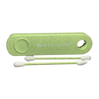 Bio Based wattenstaafjes set van groen bio plastic