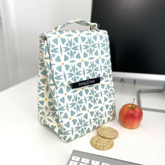 Keepleaf insulated lunchbag geo, koeltasje van biologisch katoen