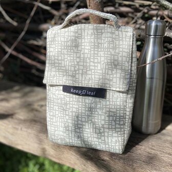 Keepleaf insulated lunchbag Mesh, beige koeltasje van bio katoen