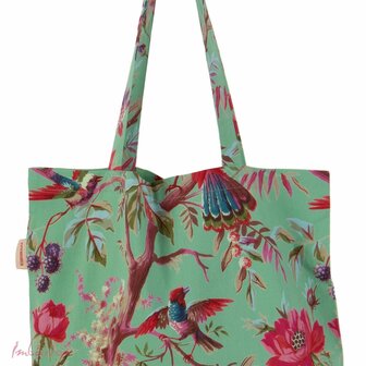 Imbarro katoenen shopper met Paradise print Easybag Grass