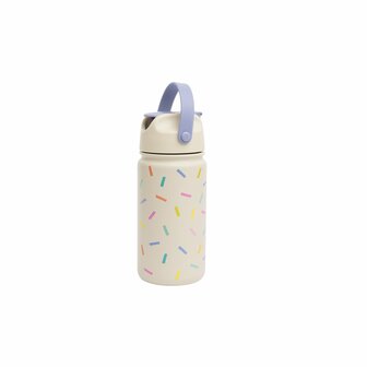 The Cotton Cloud thermosfles met rietje en drinktuit met Confetti print