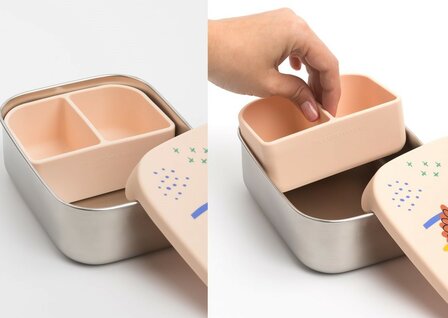 Uitneembaar inzetbakje van siliconen van The Cotton Cloud lunchbox