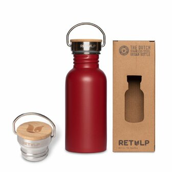 Rode Retulp Urban 500ml fles van RVS
