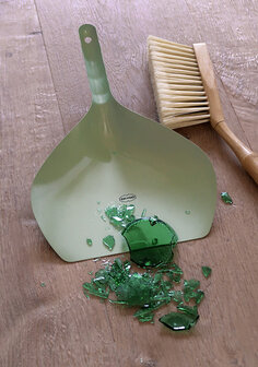 Cabanaz Dustpan and Brush Vintage Green, stoffer en blik 