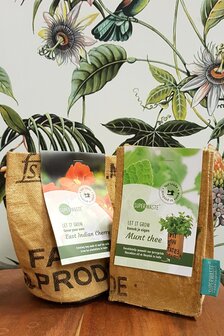 Superwaste Let it Grow cadeauzakjes met munt of Oost-Indische kers