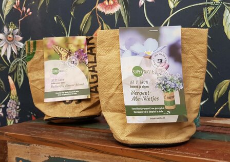 Superwaste Let it Grow vergeet me nietjes bij GreenPicnic