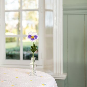 Sjaal met Verhaal viool van vilt lila met wit
