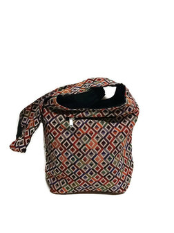 Fairtrade crossbody tas in regenboog ruit