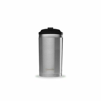 Dubbelwandige roestvrijstalen Coffee to GO beker in geborsteld staal
