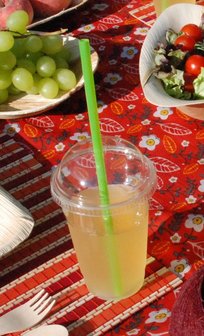 Duurzame PLA beker 2,5dl met boldeksel en rietje van GreenPicnic