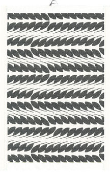 GreenPicnic Tina Towel/placemat van biologisch katoen en linnen met zwart-witte blad print