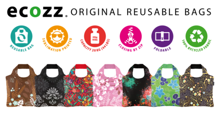 GreenPicnic duurzame opvouwbare Ecozz tassen van gerecyclede plastic petflessen