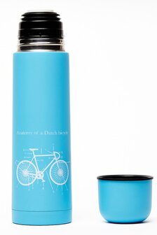 Tulper RVS thermosfles blauw met fiets print