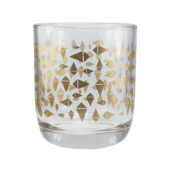 EcoDesign Fairtrade drinkglas met gouden Triangle print