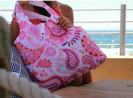 Ecozz roze opvouwbare tas met paisely print